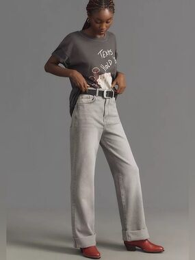 Pilcro Light Gray Boyfriend Jeans